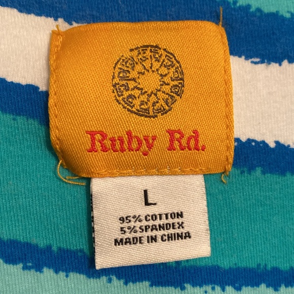 Ruby Rd  Womans v neck top cotton/spandex size L - Picture 2 of 6